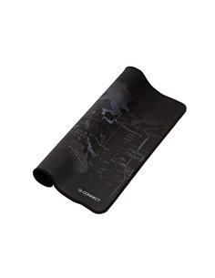 Tapis souris q-connect xxl 900x400mm coloris noir avec design carte du monde. 2
