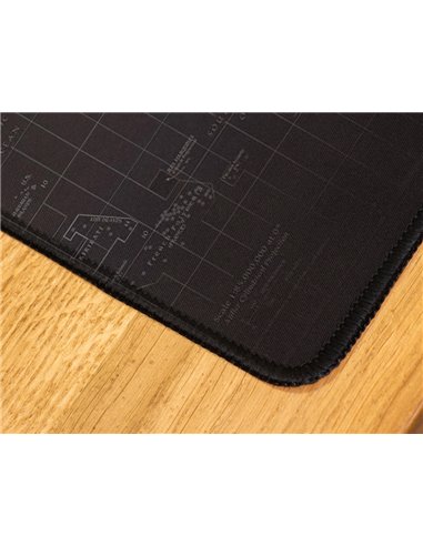 Tapis souris q-connect xxl 900x400mm coloris noir avec design carte du monde.