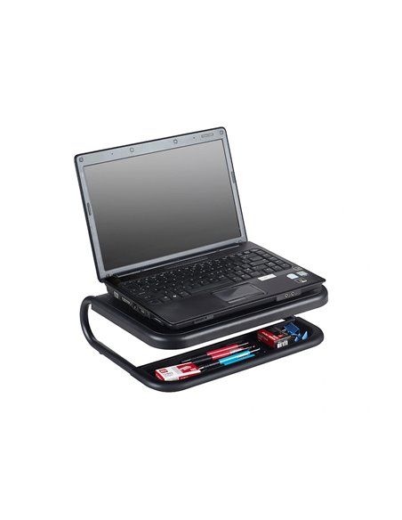Support q-connect pour ordinateur portable et moniteur pc avec plateau d'organisation 380x295x110mm.