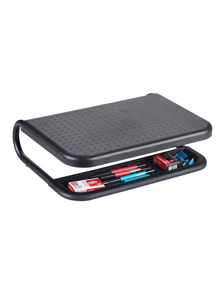 Support q-connect pour ordinateur portable et moniteur pc avec plateau d'organisation 380x295x110mm.