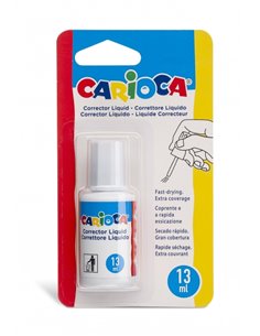 Liquide correcteur Carioca - Pinceau en nylon doux et précis - Convient à tous types de papier - Séchage rapide - Blanc
