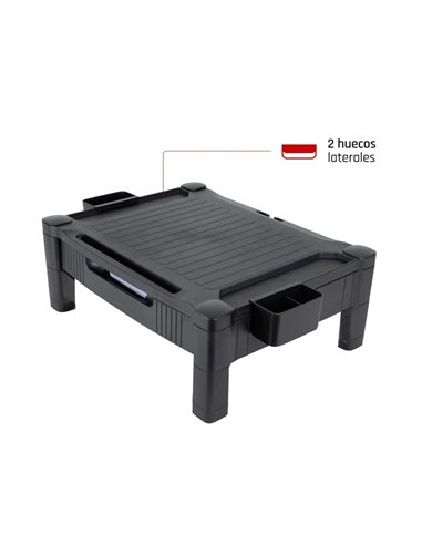Support q-connect pour moniteur/imprimante hauteur reglable 10,3cm a 13,3cm avec tiroir 434x336x133mm coloris.
