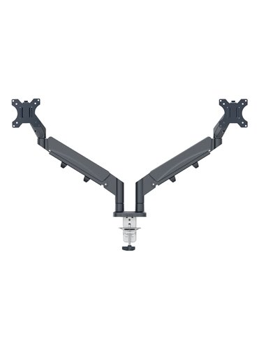 Bras porte-ecran leitz double faible encombrement coloris gris.