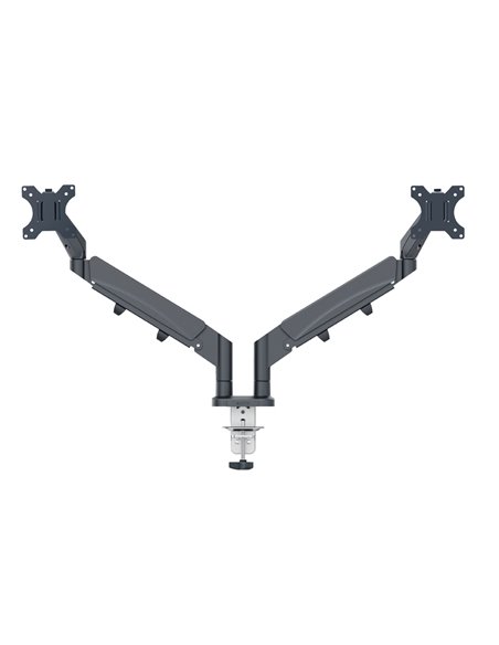 Bras porte-ecran leitz double faible encombrement coloris gris.