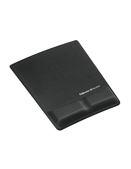 Tapis souris fellowes repose-poignet ergonomique gel mousse protection antibactérienne coloris noir.