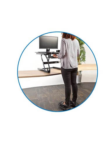 Repose-pieds unilux updown inclinable abs surface silicone 45x30cm coloris noir.