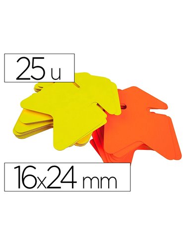 Étiquette apli agipa carton éclaté non effaçable 16x24mm jaune/orange fluo paquet 25 unités.
