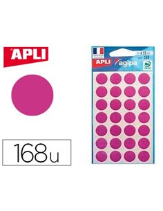Pastille adhésive apli agipa diamètre 15mm permanente coloris violet pochette 168 unités.