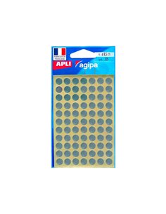 Pastille adhésive apli agipa diamètre 8mm permanente coloris argent pochette 308 unités. 2