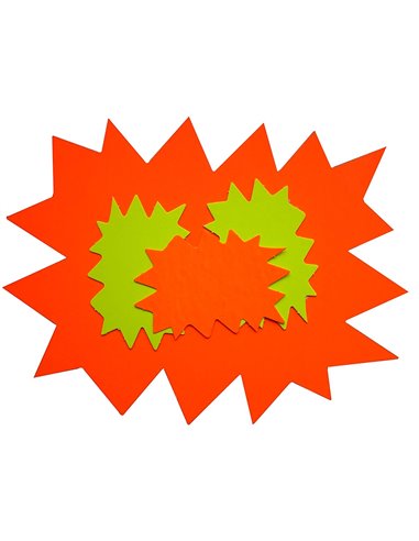 Étiquette affichage apli agipa éclaté non effaçable 80x120mm carton fluo 780g assortiment jaune/orange lot 50 unités.