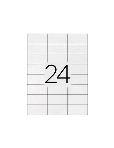 Étiquette adhésive q-connect 70x37mm coins droits imprimante jet d'encre laser copieur boîte 100 feuilles 2400 unités.