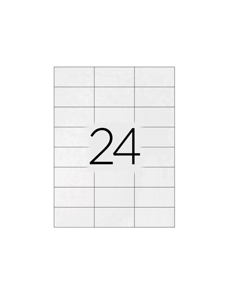 Étiquette adhésive q-connect 70x37mm coins droits imprimante jet d'encre laser copieur boîte 100 feuilles 2400 unités.