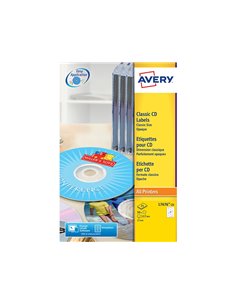 Étiquette adhésive avery cd diamètre 117mm laser compatible jet encre copieur maxicouvrante pochette 50 unités. 2