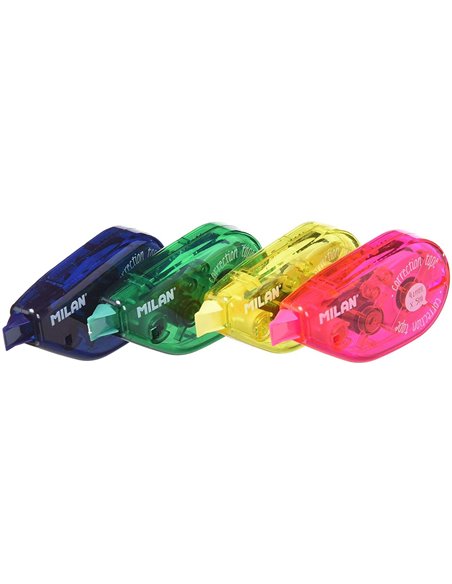 Ruban correcteur Milan Pocket - Correction à sec - Rapide, propre et précis - 4,2 mm x 5 m - Pour tous types de papier - Couleur