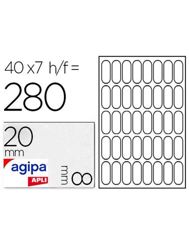Étiquette adhésive apli agipa bureau 8x20mm pochette 280 unités.