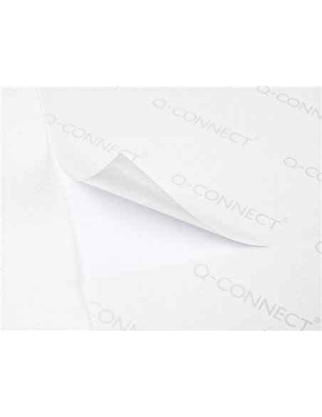 Étiquette adhésive q-connect 210x297mm coins arrondis imprimante jet d'encre laser copieur boîte 100 feuilles 100 unités.