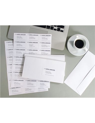 Étiquette adhésive q-connect 70x42mm coins droits imprimante jet d'encre laser copieur boîte 100 feuilles 2100 unités.