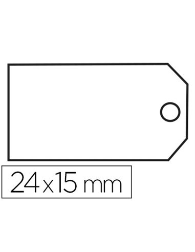 Étiquette à fil apli agipa 15x24mm cartonnette blanche fil blanc coton paquet 200 unités.