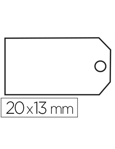 Étiquette à fil apli agipa 13x20mm cartonnette blanche fil blanc coton paquet 200 unités.