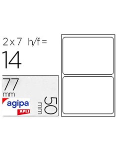 Étiquette adhésive apli agipa bureau 50x77mm pochette 14 unités.