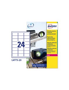 Étiquette adhésive avery ultra-résistante impression laser 63.5x33.9mm pochette 480 unités. 2