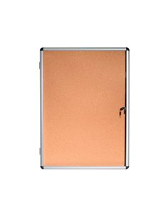 Vitrine affichage bi-office interieur aluminium fond liege serrure 9 feuilles a4 72x98,1 cm. 2