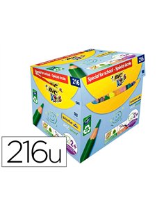 Crayon couleur bic kids evolution triangulaire resine de synthese ultra-resistant maxi classpack 216un.