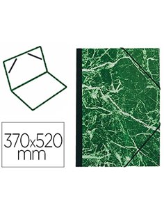 Carton à dessin exacompta papier marbré vert 90g dos koveril noir fermeture élastique 370x520mm.
