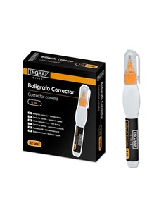 Stylo correcteur Ingraf 8 ml - Pointe fine en métal - Séchage rapide - Forme ergonomique