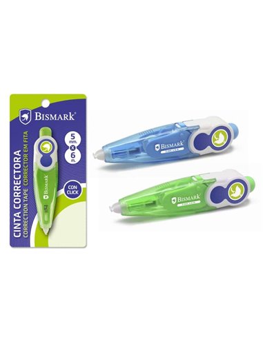 Ruban correcteur Bismark 5 mm x 6 m - Système rétro dissimulant les bords - Adhérence parfaite au papier - Présentation individu