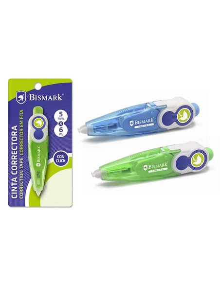 Ruban correcteur Bismark 5 mm x 6 m - Système rétro dissimulant les bords - Adhérence parfaite au papier - Présentation individu