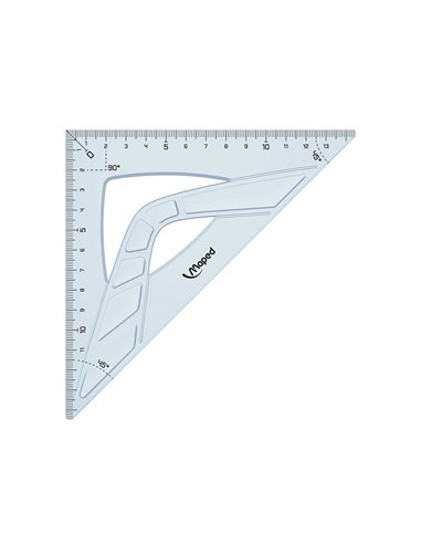 Equerre maped geometrique en plastique recicle 45 hypotenuse 21cm.