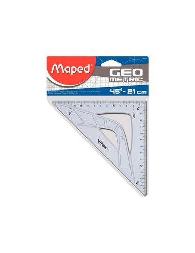 Equerre maped geometrique en plastique recicle 45 hypotenuse 21cm.