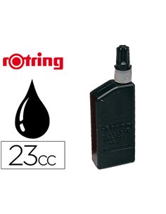 Encre de chine rotring très fluide support calque végétal papier carton dessin résistante eau gommage noir flacon 23ml.