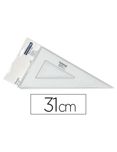 Équerre staedler mars plexiglas non graduée 60 degrés 31cm bords anti-tâches 1 biseau gravé ineffaçable.