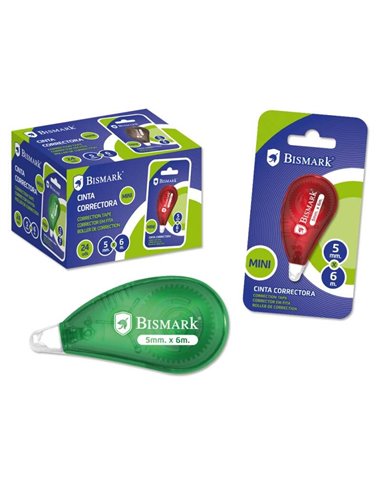 Ruban correcteur sec Bismark Mini - Haute qualité - Correction rapide - Sans bavures - Ne laisse aucune trace sur les photocopie