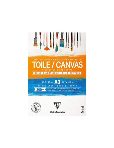 Bloc coll toile peindre cosmos a3 200g 29,7x42cm 10f.