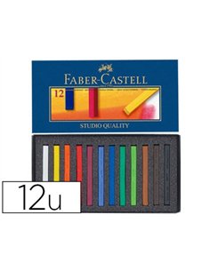 Pastel tendre faber-castell goldfaber studio carré 66mm coloris brillant intense bonne résistance lumière boîte 12u.