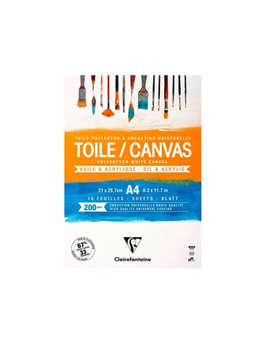 Bloc coll toile peindre cosmos a4 200g 21x29,7cm 10f.