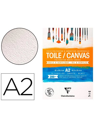 Bloc coll toile peindre cosmos a2 200g 42x59,4cm 10f.