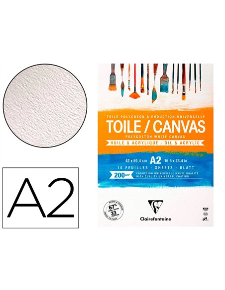 Bloc coll toile peindre cosmos a2 200g 42x59,4cm 10f.