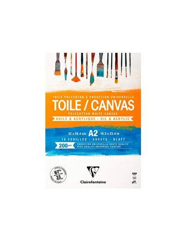 Bloc coll toile peindre cosmos a2 200g 42x59,4cm 10f.