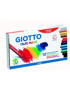 Etui pastels a l huile olio giotto forme ronde 67mm 12 unites coloris assortis.