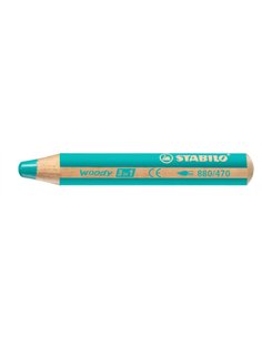 Crayon stabilo woody 3 in 1 multi-talents coloris vert jade.
