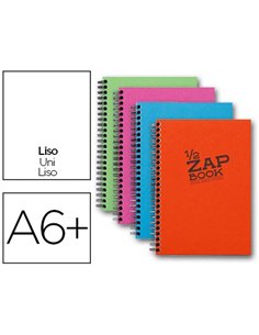 Bloc recyclé clairefontaine zap book reliure intégrale couverture cartonnée format 148x210mm 160f 80g uni 4 coloris.