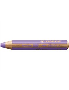 Crayon stabilo woody 3 in 1 multi-talents coloris lilas pastel.