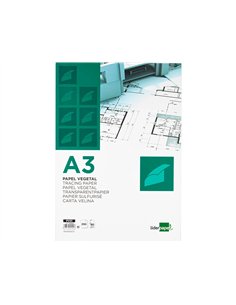 Papier végétal liderpapel calque haute transparence surface régulière satinée 90g/m2 a3 297x420mm. 2