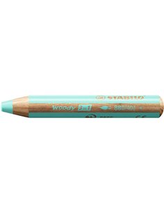 Crayon stabilo woody 3 in 1 multi-talents coloris bleu pastel.