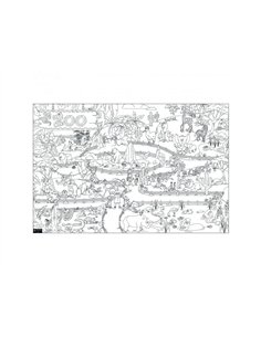Coloriage geant bouchut le zoo 120x80cm papier 150g impression noir.