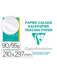 Papier calque clairefontaine haute transparence 70g 21x29,7 cm très résistant ne jaunit pas pochette 12 feuilles.